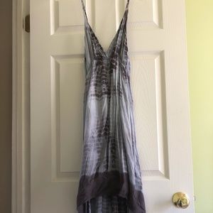 Tie dye long bi-low beach dress
